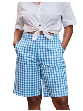 Ann Taylor Blue Gingham Shorts